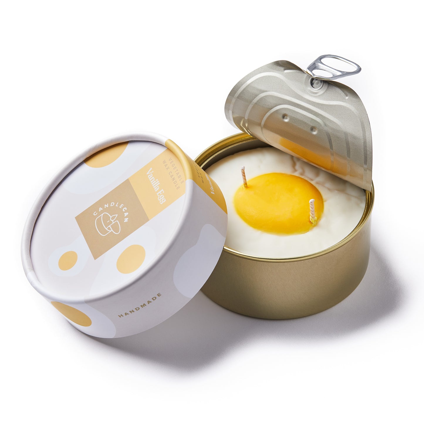 vanilla egg shaped candle in a can 